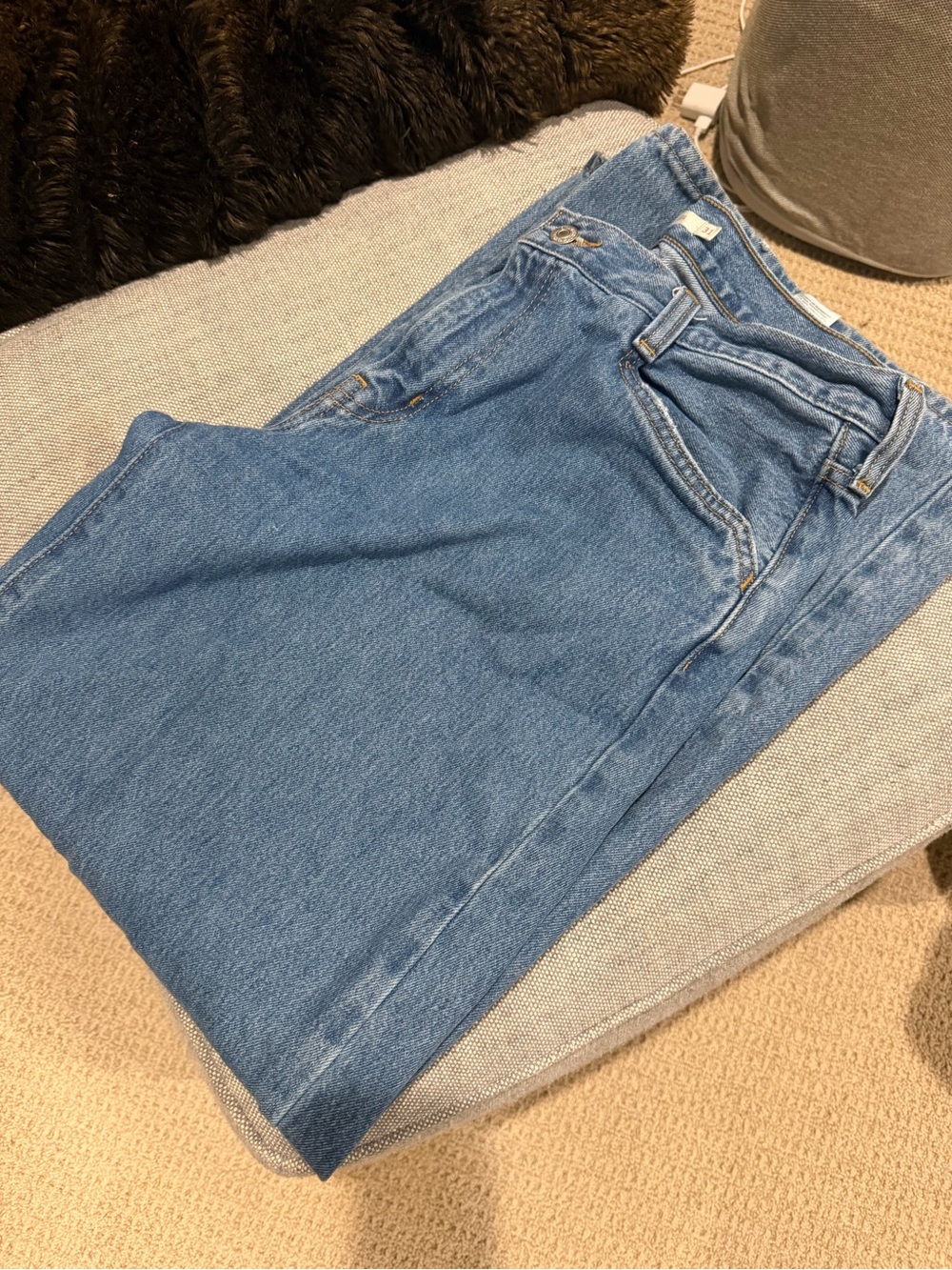 Classic Women's baggy wide leg Levi Blue Denim Jeans